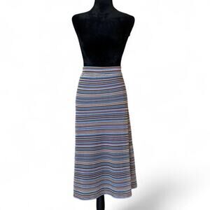 Multicolor Knit Midi Skirt – Minimalist Boho XXL